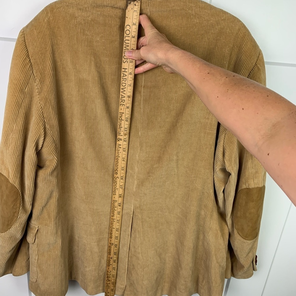 Vintage Garrison Park Corduroy Blazer Mens 50 Elbow Patch Beige Teacher Academia - Picture 7 of 11
